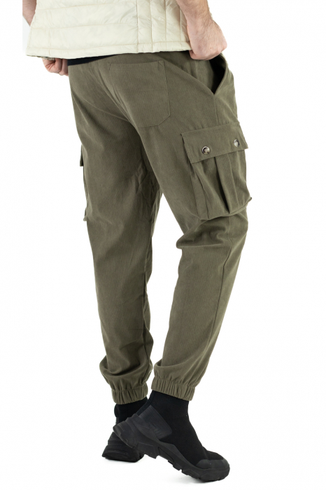 Pantaloni cargo kaki material reiat [4]