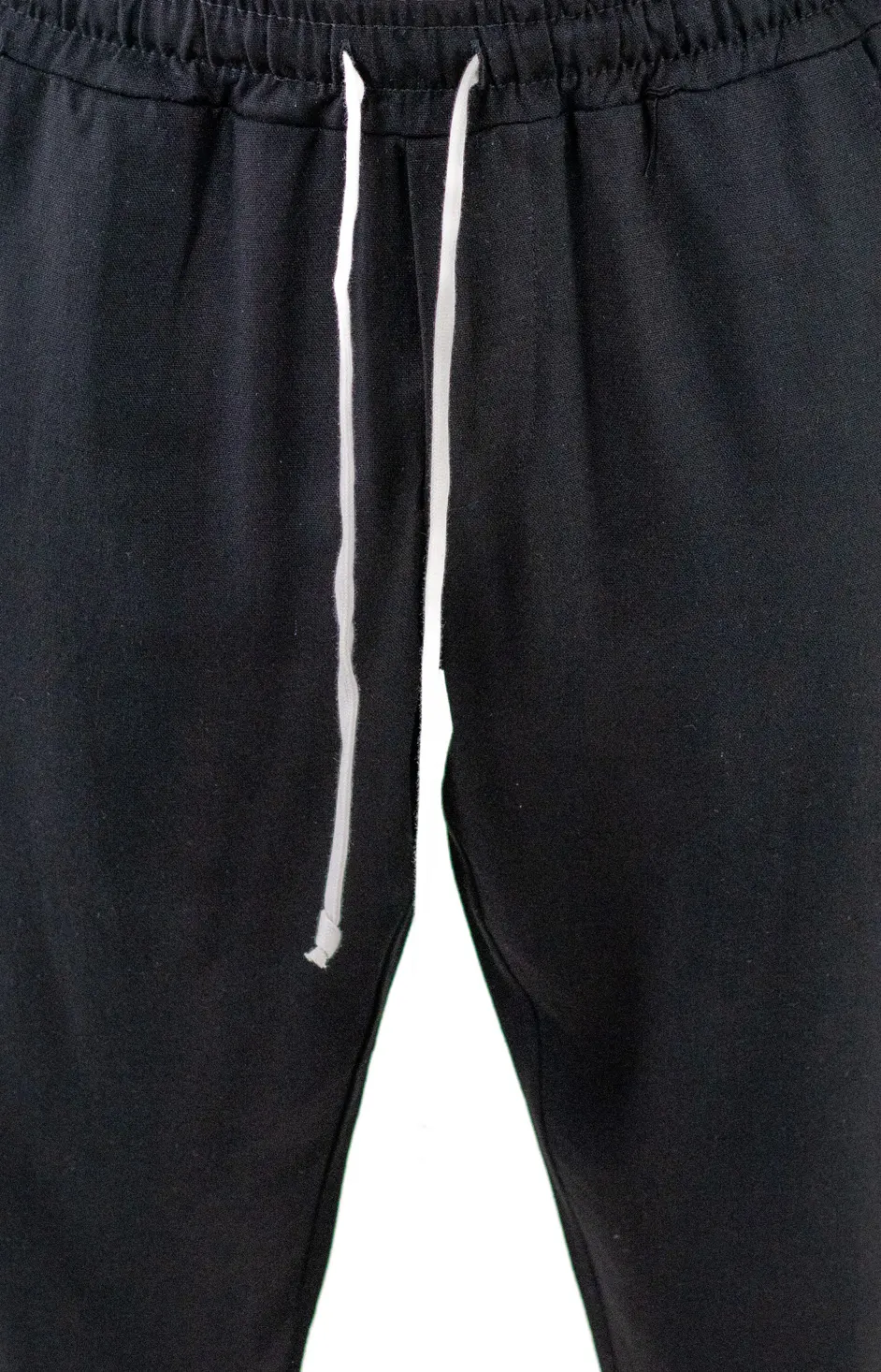 Pantaloni casual negri din in și viscoză pentru bărbați [6]