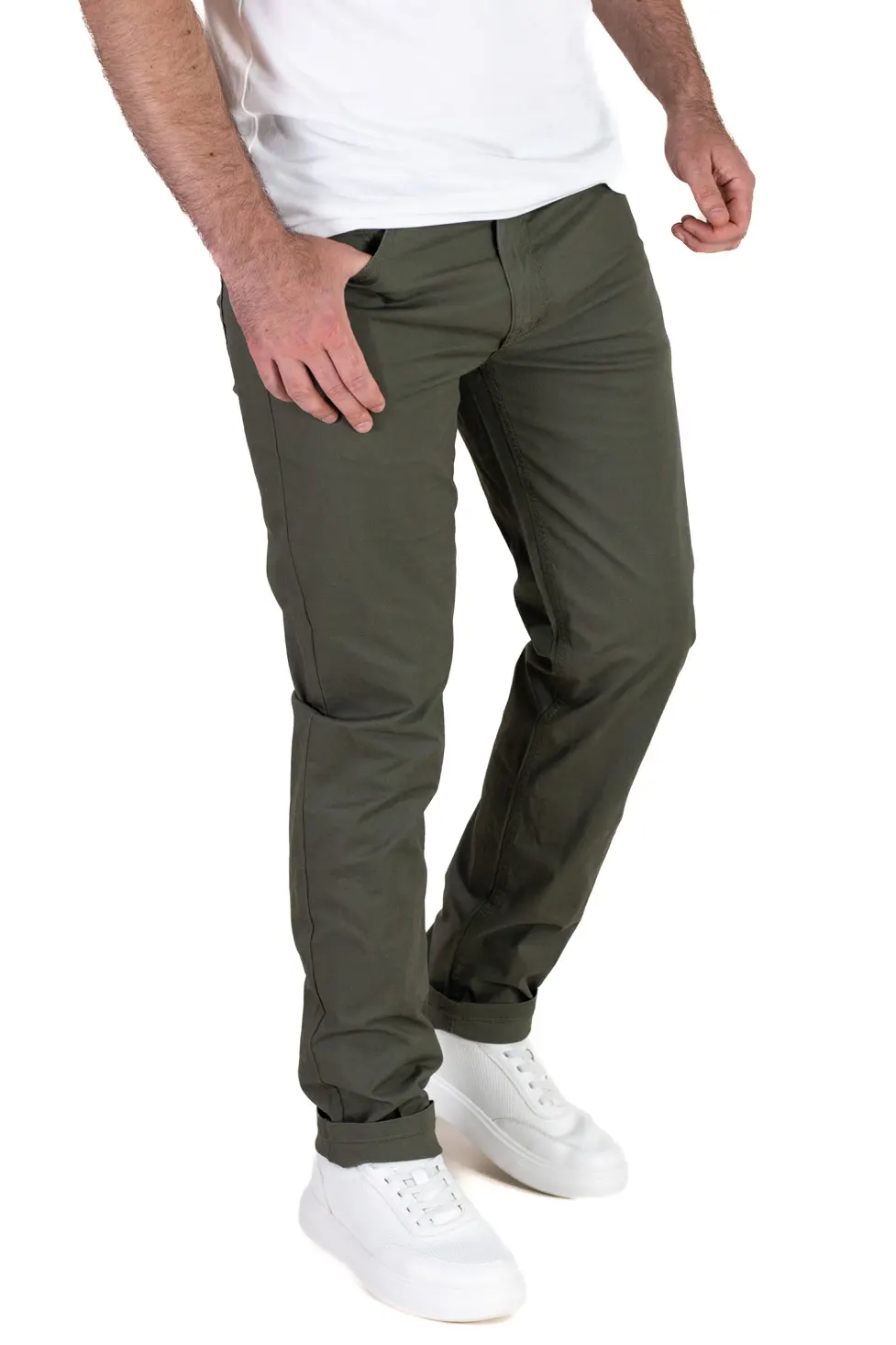 Pantaloni casual barbati - verzi, Regular Fit [6]