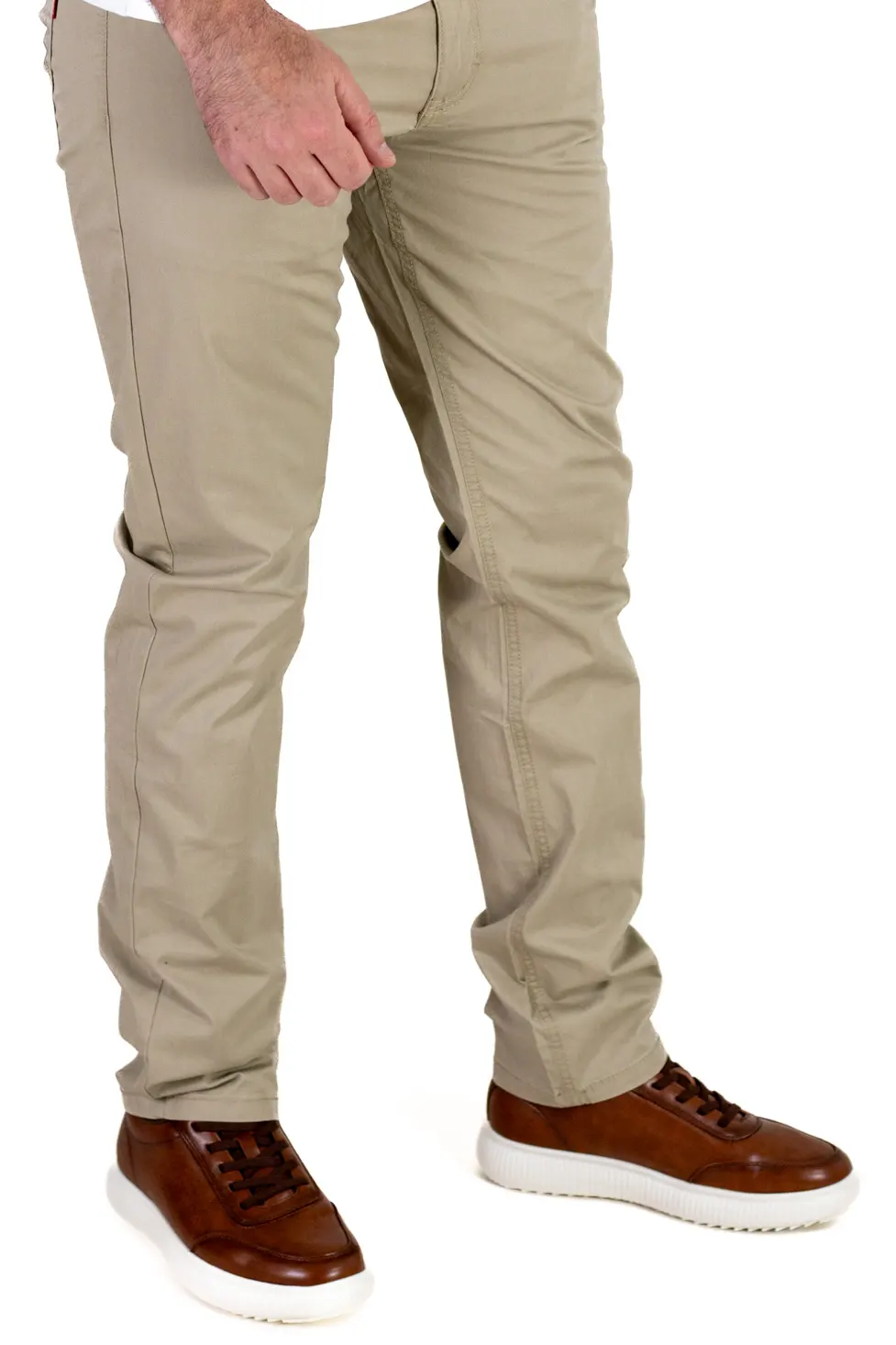 Pantaloni casual barbati - bej, Regular Fit [7]