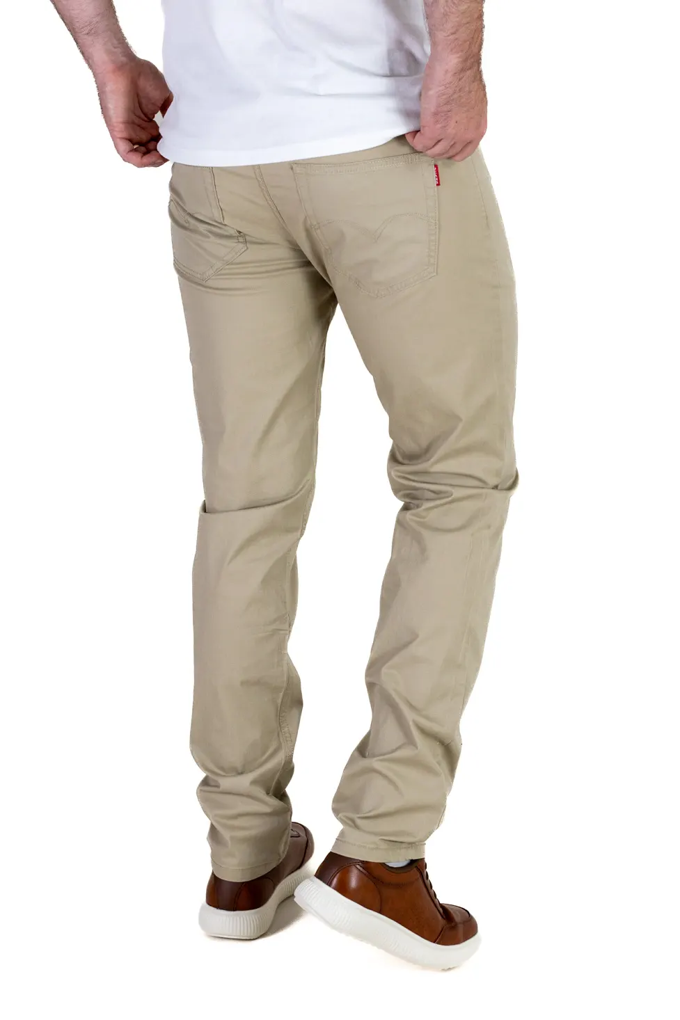 Pantaloni casual barbati - bej, Regular Fit [3]