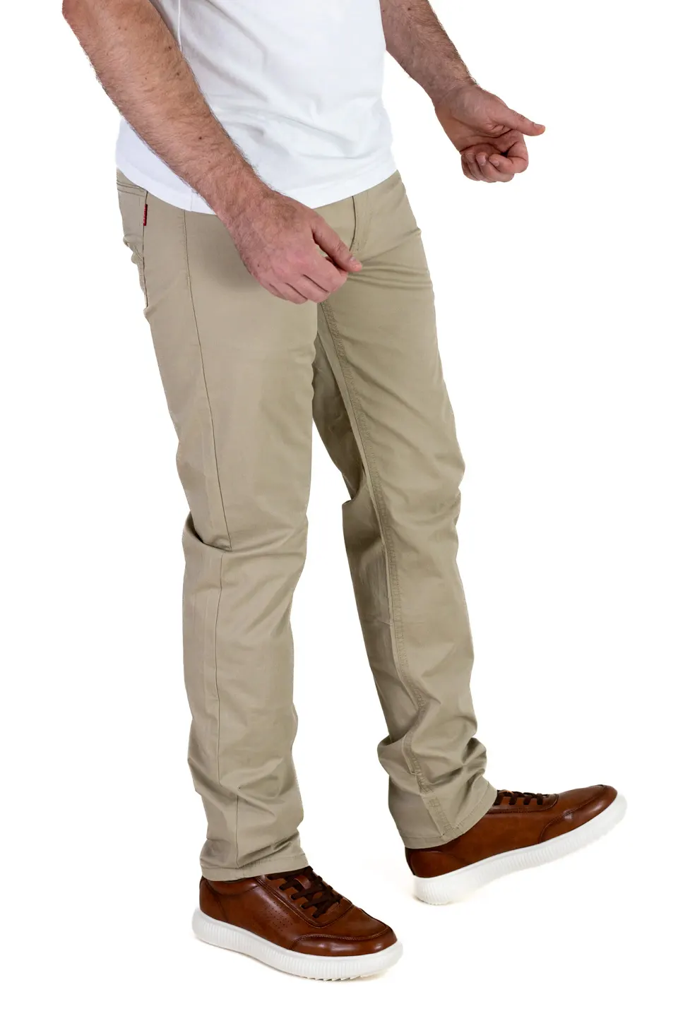 Pantaloni casual barbati - bej, Regular Fit [4]