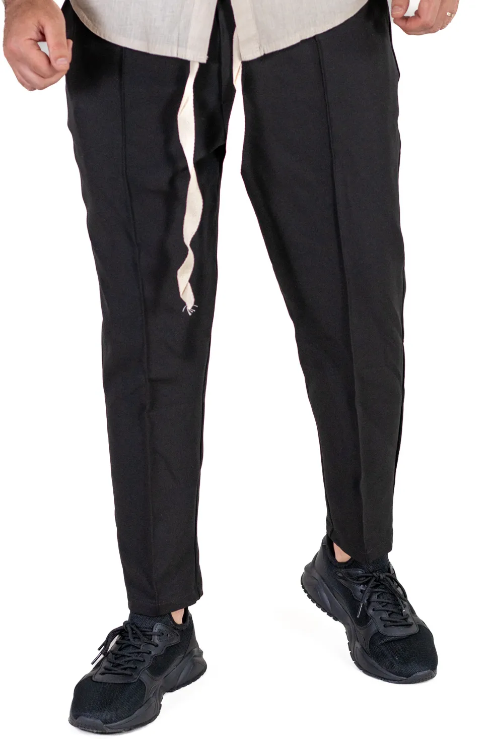 Pantaloni casual cu siret lung si dunga [1]