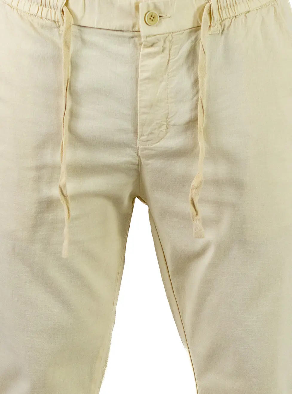 Pantaloni Vară Bărbați Chino, Bumbac 100%, Talie Elastică cu Șnur, lime. [7]