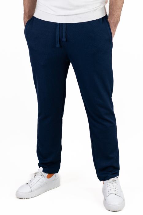 Pantaloni bleumarin casual din tricot [7]