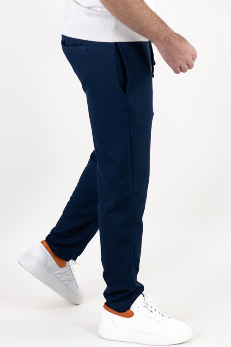 Pantaloni bleumarin casual din tricot [4]
