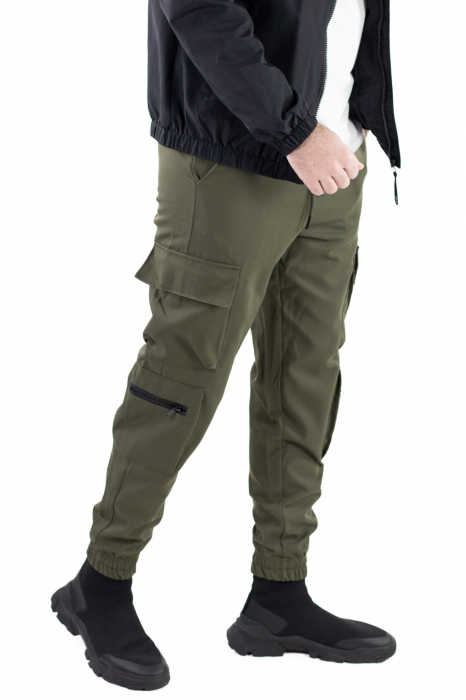 Pantaloni verzi cu buzunare cargo [4]