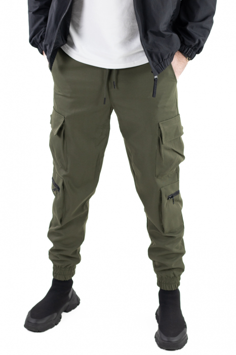 Pantaloni verzi cu buzunare cargo [7]
