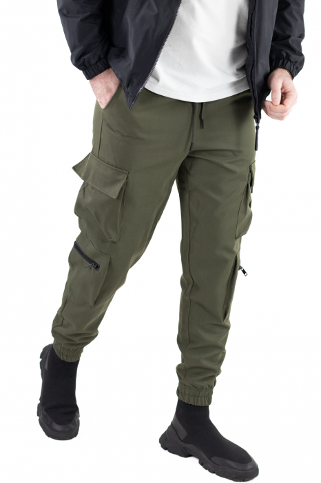 Pantaloni verzi cu buzunare cargo [8]