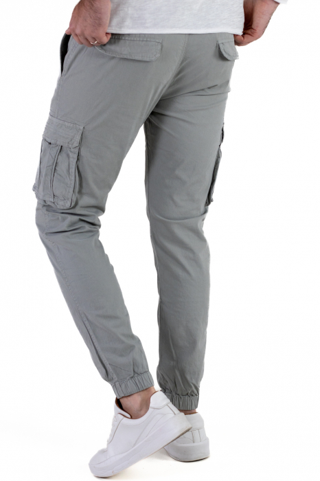 Pantaloni gri cu buzunare slim fit - confort [7]