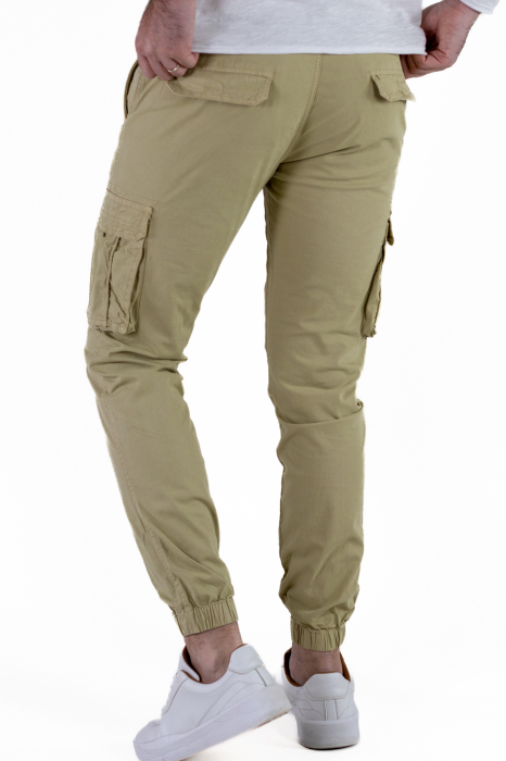 Pantaloni verde ghimbir cu buzunare slim fit [6]