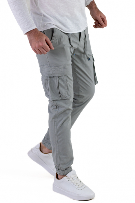 Pantaloni gri cu buzunare slim fit - confort [9]