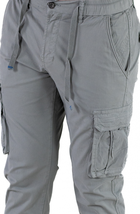 Pantaloni gri cu buzunare slim fit - confort [10]