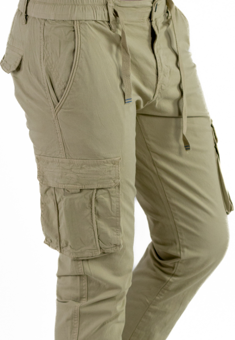 Pantaloni verde ghimbir cu buzunare slim fit [3]