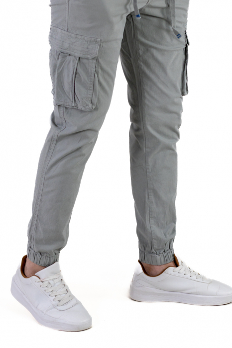 Pantaloni gri cu buzunare slim fit - confort [6]