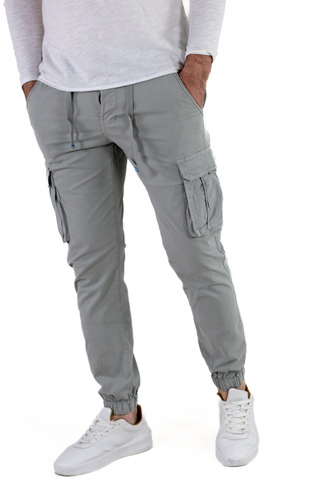 Pantaloni gri cu buzunare slim fit - confort [2]