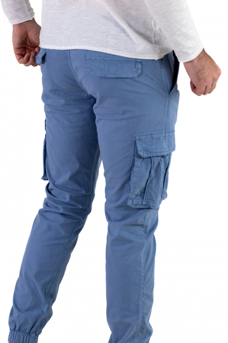 Pantaloni albastri cu buzunare slim fit - confort [7]