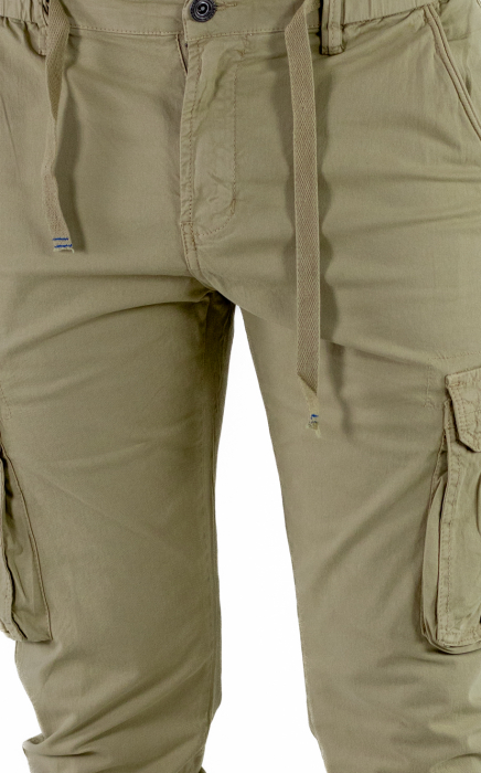 Pantaloni verde ghimbir cu buzunare slim fit [4]