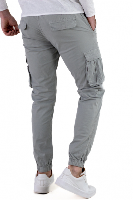 Pantaloni gri cu buzunare slim fit - confort [4]