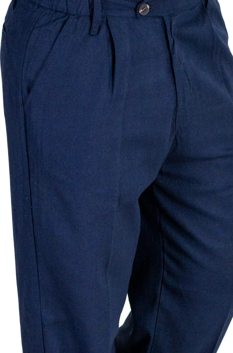 Pantaloni bleumarin lejeri din in si vâscoză bărbați [8]