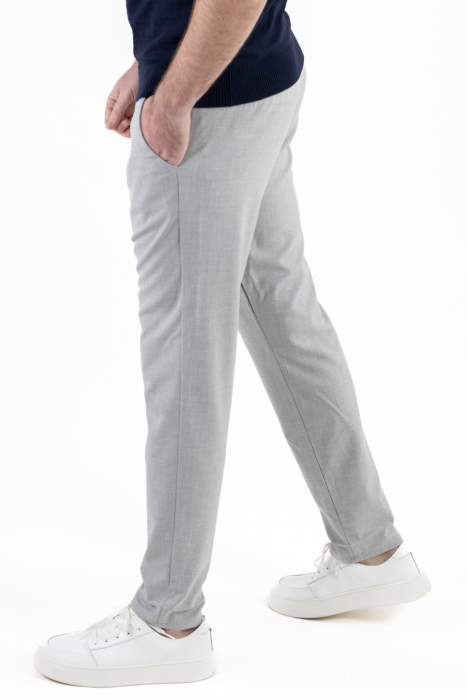 Pantaloni simpli gri casual [4]