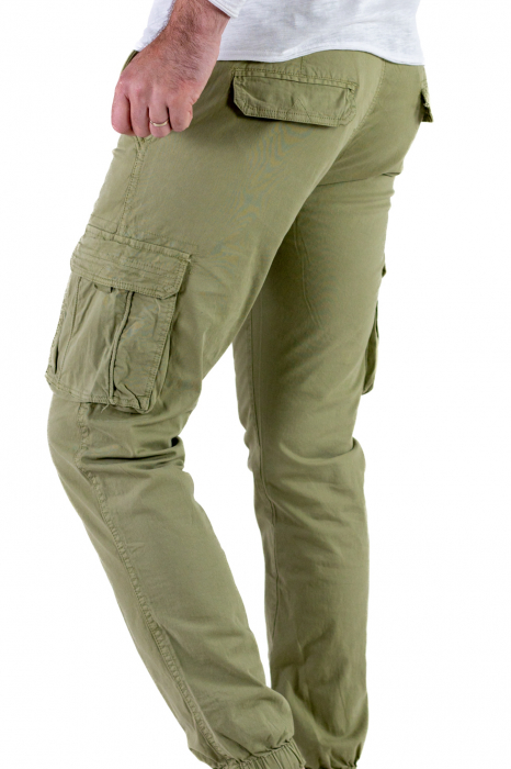 Pantaloni verde mar cu buzunare slim fit - confort [3]