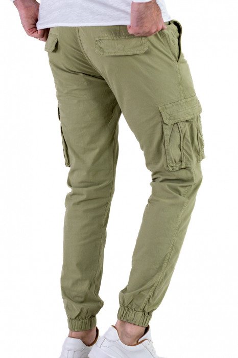 Pantaloni verde mar cu buzunare slim fit - confort [4]