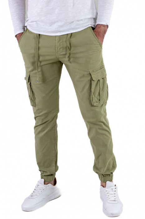 Pantaloni verde mar cu buzunare slim fit - confort [5]