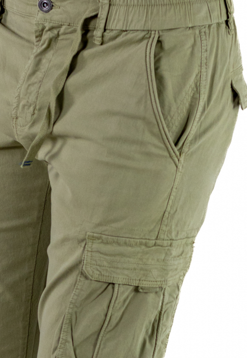 Pantaloni verde mar cu buzunare slim fit - confort [7]