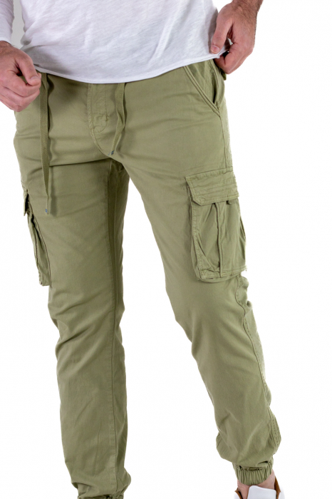 Pantaloni verde mar cu buzunare slim fit - confort [6]