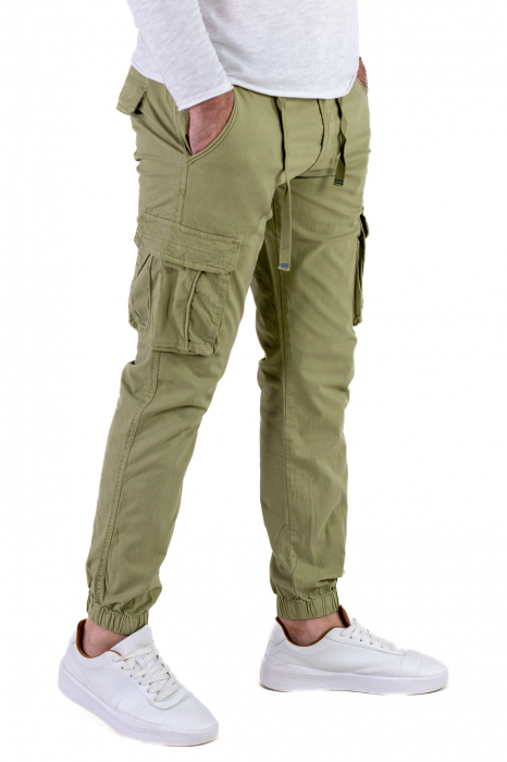 Pantaloni verde mar cu buzunare slim fit - confort [2]