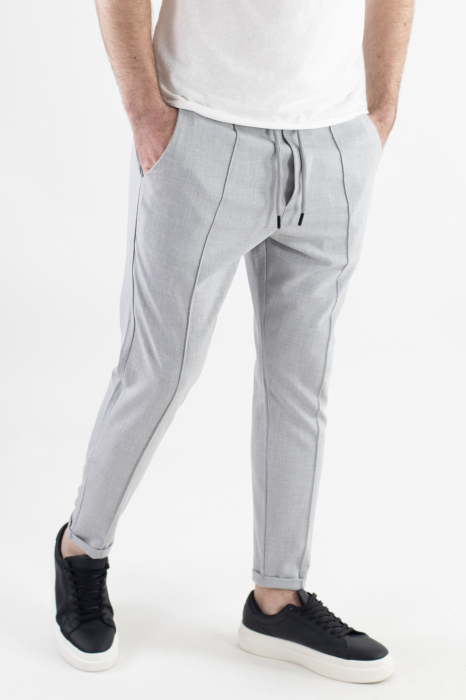 Pantaloni gri deschis lungi casual [8]