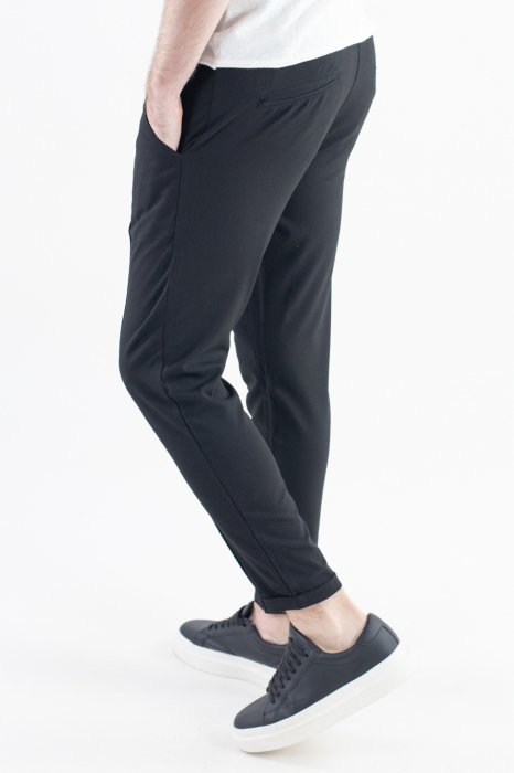 Pantaloni negri lungi casual [8]