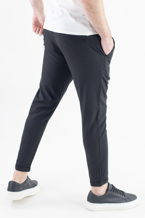 Pantaloni negri lungi casual [7]