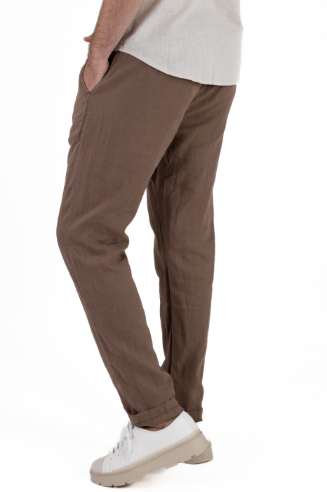 Pantaloni lungi maro din in [5]