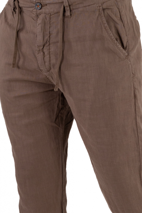 Pantaloni lungi maro din in [10]
