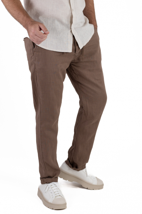 Pantaloni lungi maro din in [2]