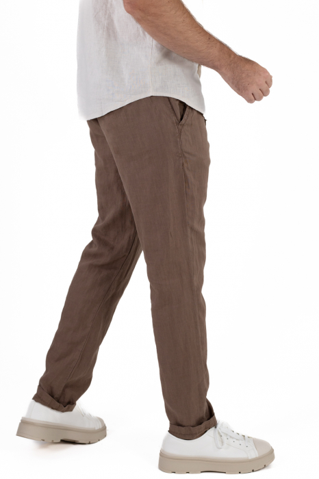 Pantaloni lungi maro din in [3]