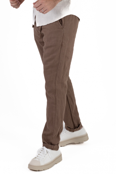 Pantaloni lungi maro din in [6]