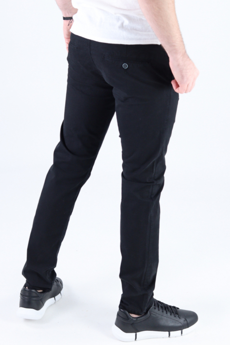 Pantaloni negri lungi casual bumbac [6]