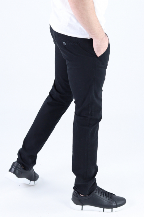Pantaloni negri lungi casual bumbac [4]