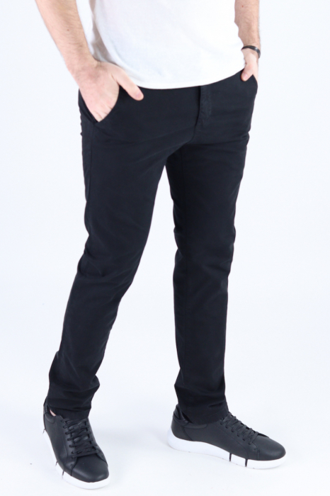 Pantaloni negri lungi casual bumbac [2]