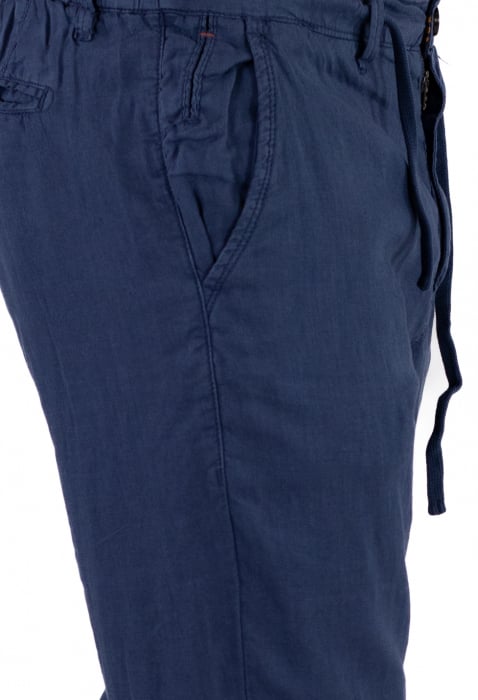 Pantaloni lungi bleumarin din in [7]