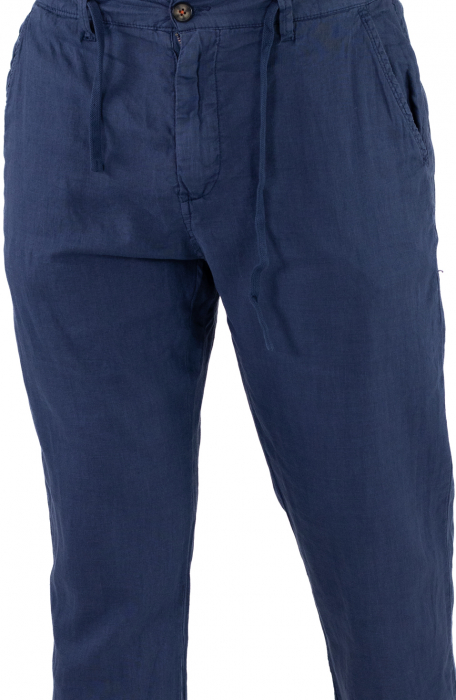 Pantaloni lungi bleumarin din in [6]