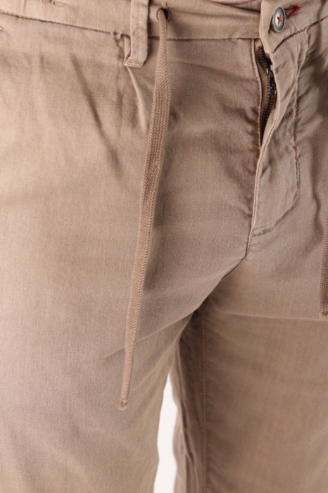 Pantaloni lungi din in bej [9]