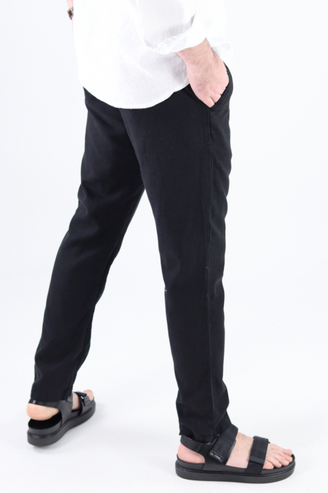 Pantaloni lungi negri din in [3]