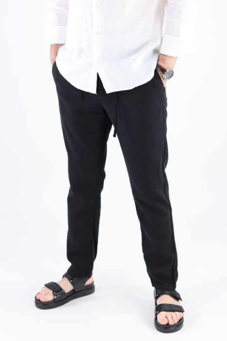 Pantaloni lungi negri din in [4]