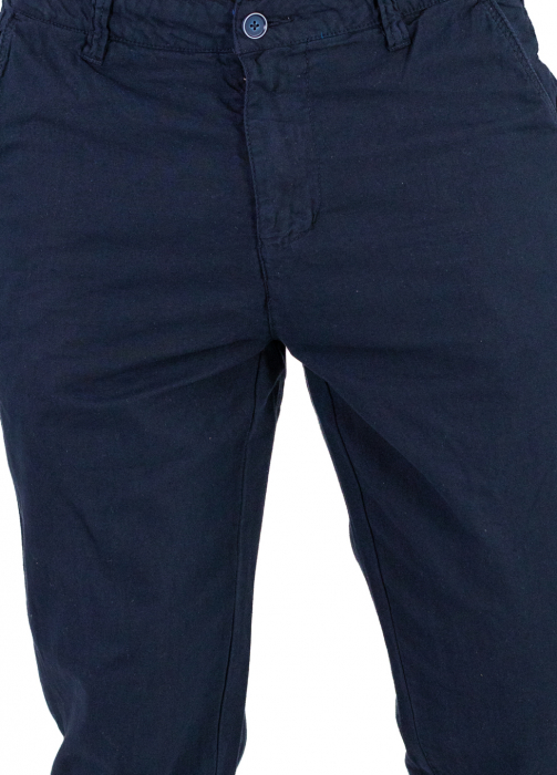Pantaloni lungi din in bleumarin [7]
