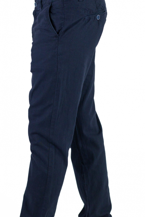 Pantaloni lungi din in bleumarin [8]