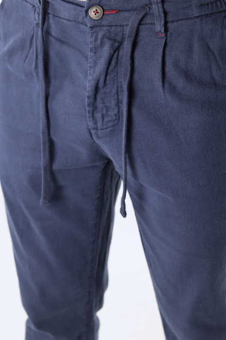 Pantaloni lungi din in bleumarin [7]
